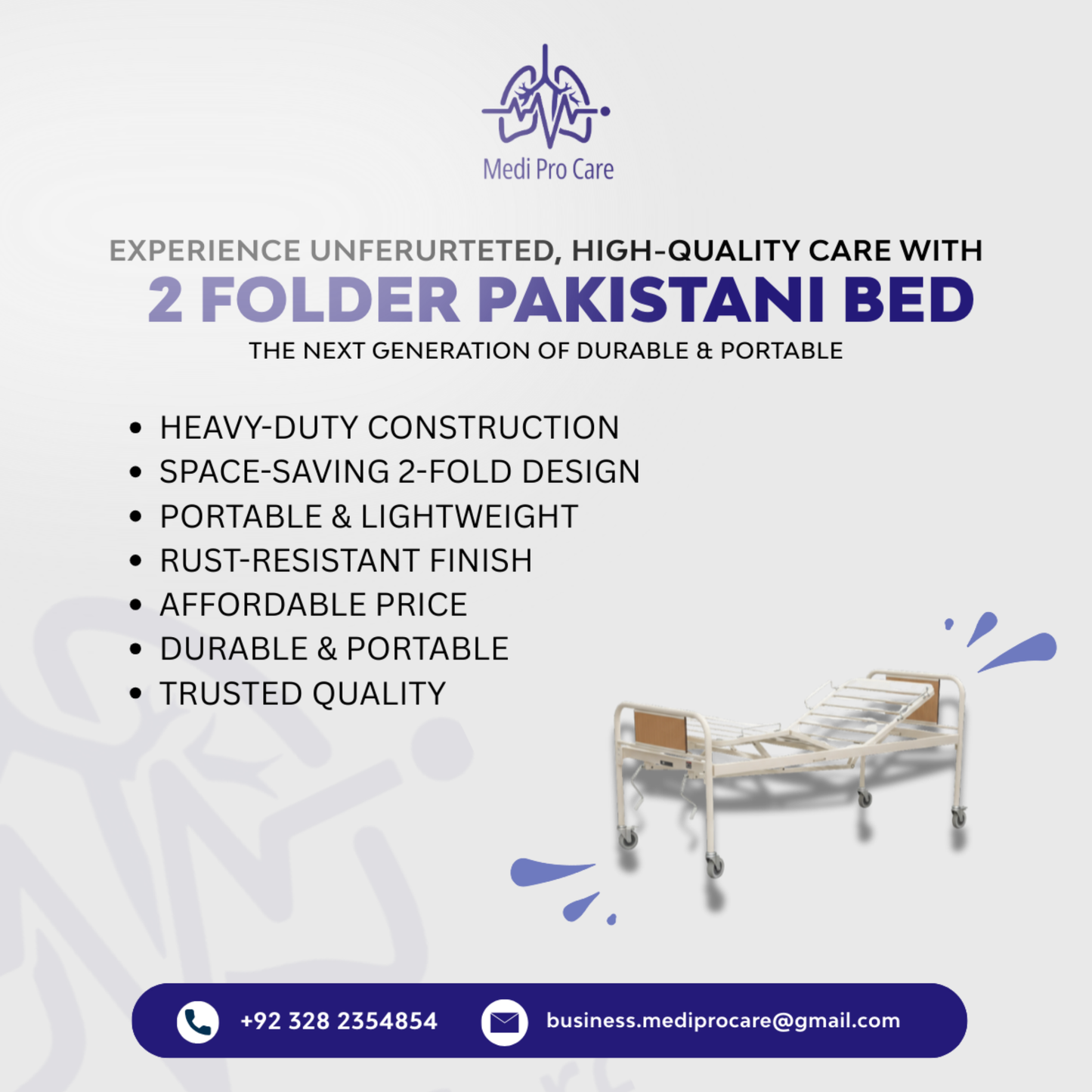 2 Folder Pakistani Bed – Durable & Portable