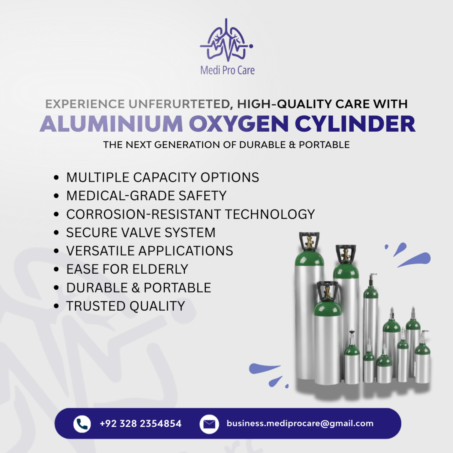 Aluminium Oxygen Cylinder (3Ltr – 10Ltr) – Lightweight & Portable