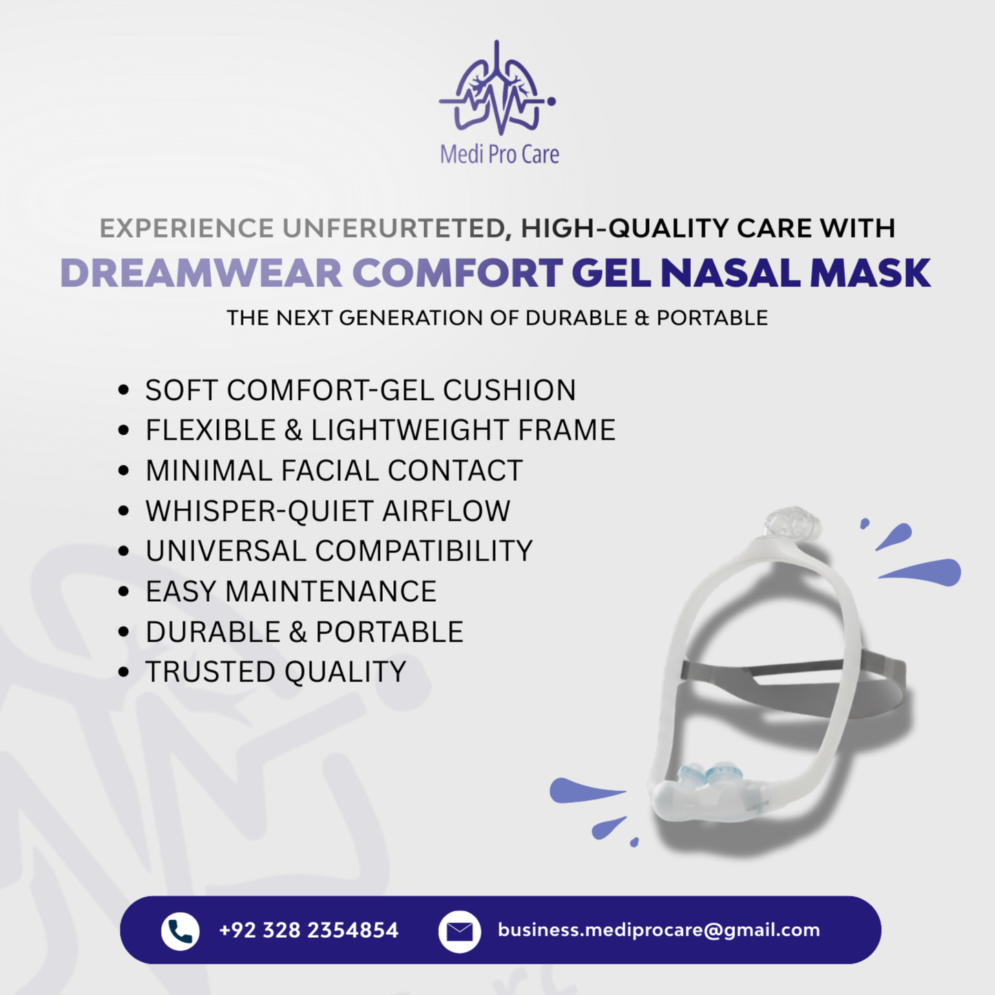 DreamWear Comfort Gel Nasal Mask – Ultimate Sleep Therapy Comfort