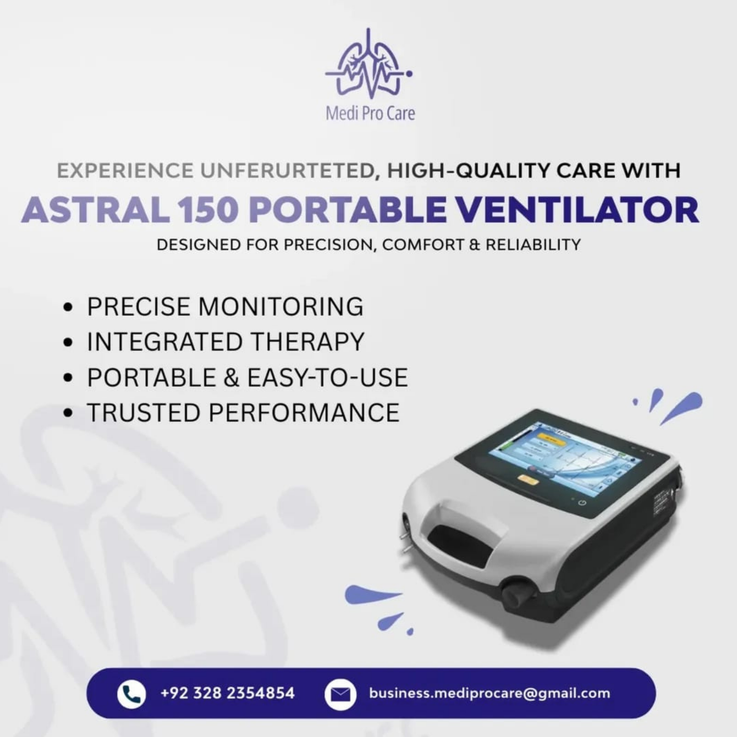 Astral 150 Portable Ventilator – Versatile Respiratory Support