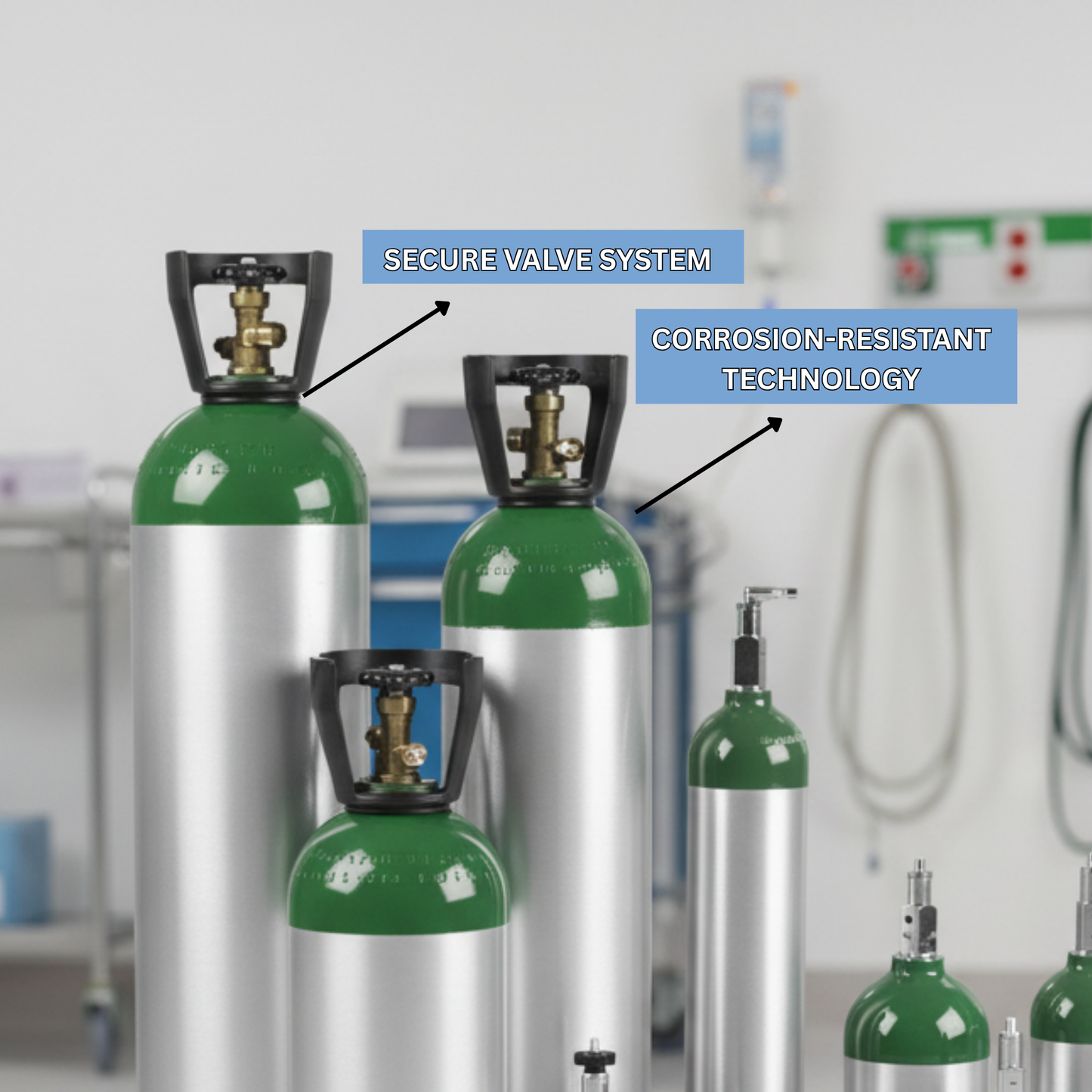 Aluminium Oxygen Cylinder (3Ltr – 10Ltr) – Lightweight & Portable